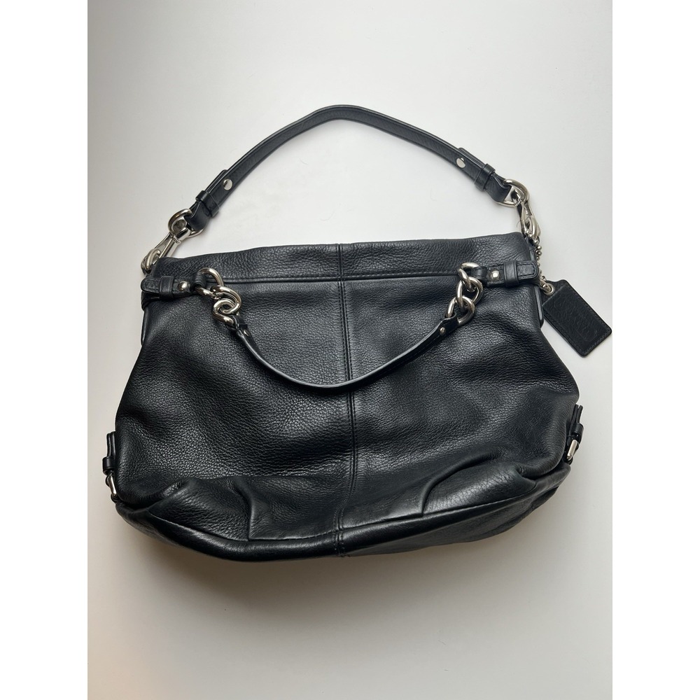 Coach Brooke Black Leather Hobo Handbag Shoulder Satchel Excellent Condition